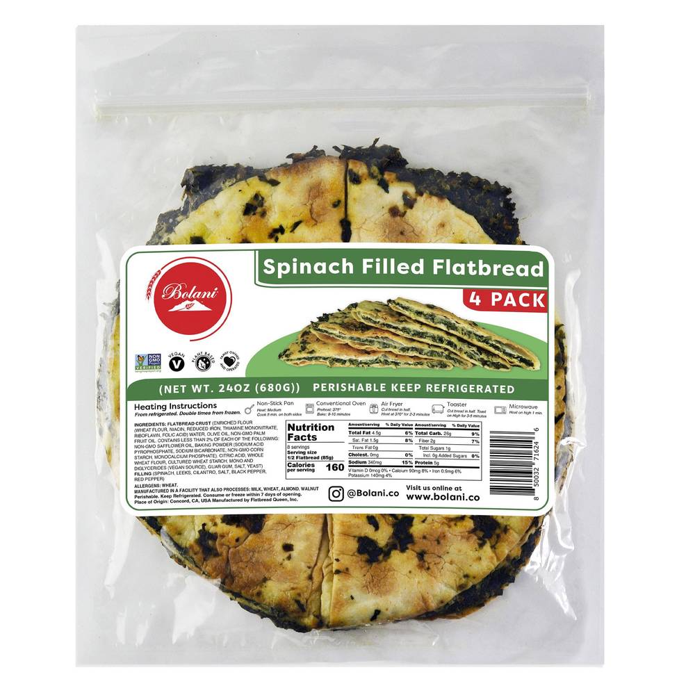 Bolani Spinach Filled Flatbread, 24 oz