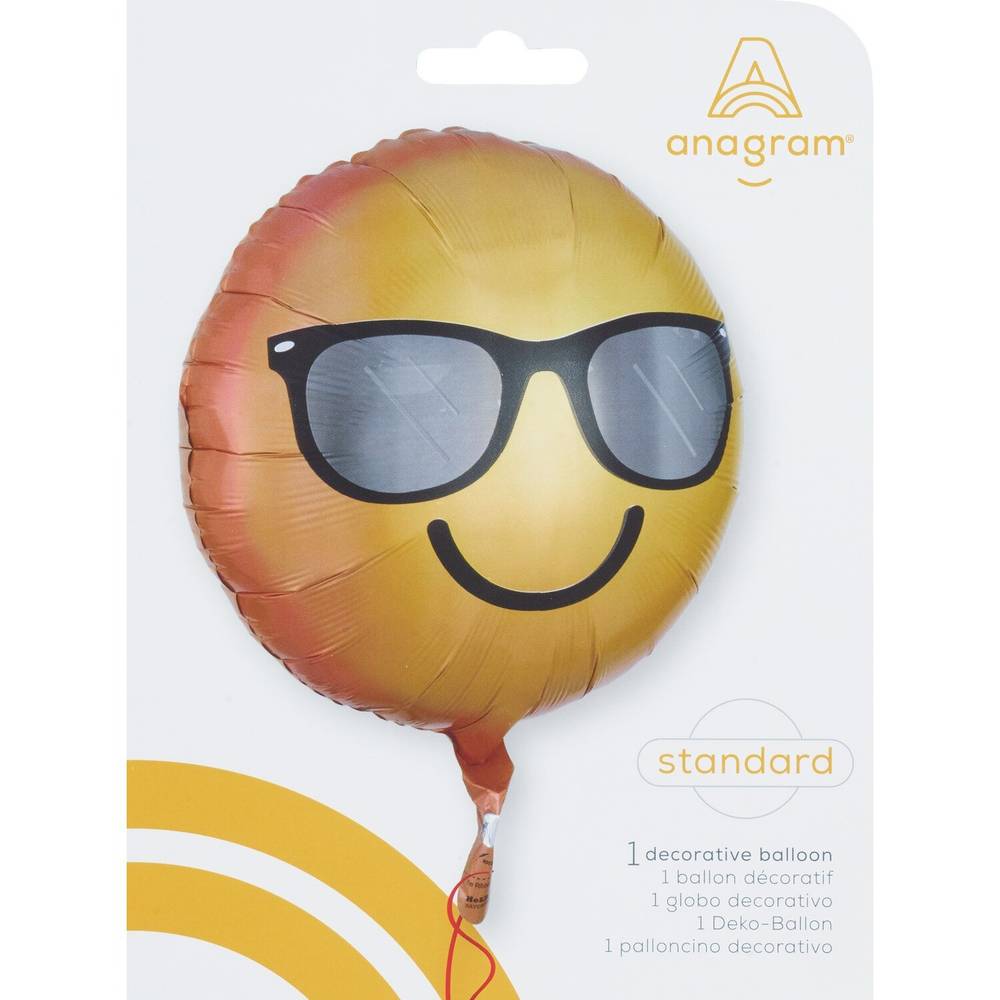 Anagram Round Foil Helium Balloon, Smile, 17 In