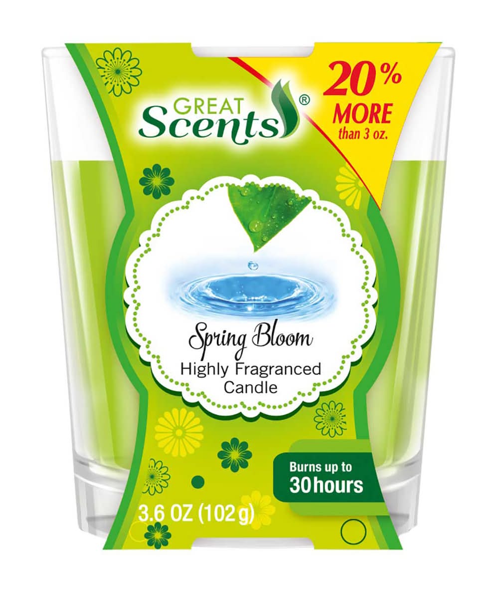 Great Scents Highly Fragranced Candle, Spring Bloom (3.6 oz)