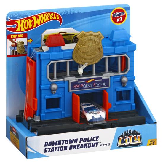 Hot Wheels Downtown Police Station Breakout Play Set (multicolor)