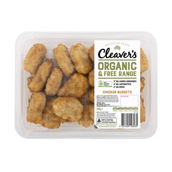 Cleaver's Organic Free Range Chicken Nuggets 300 gram