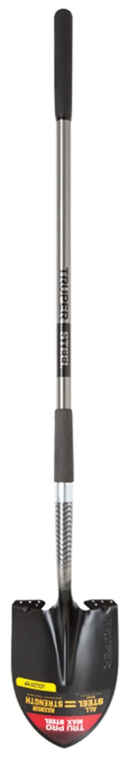 Truper Tru Pro 58 In. Steel Round Digging Shovel Steel Handle