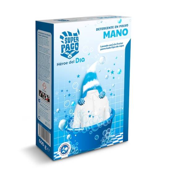 Detergente en polvo a mano Super Paco caja 600 g