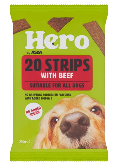 ASDA Hero Strips With Beef Dog Food (20 pack)