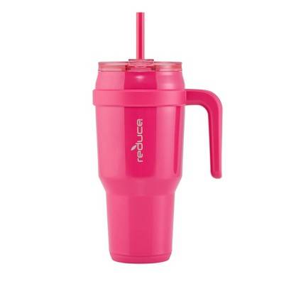 Reduce Cold1 Vacuum Insulated Stainless Steel Straw Tumbler Mug, Dark Pink