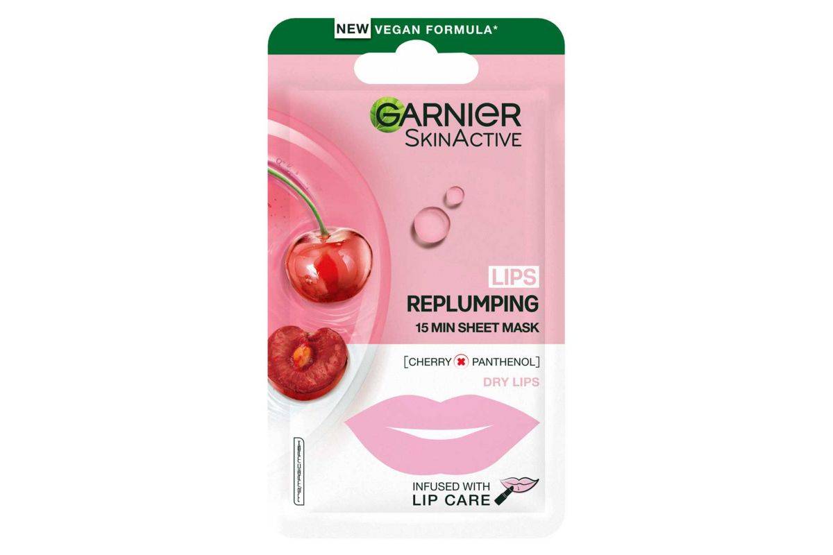 Garnier Cherry and Panthenol Replumping Lip Sheet Mask 5g