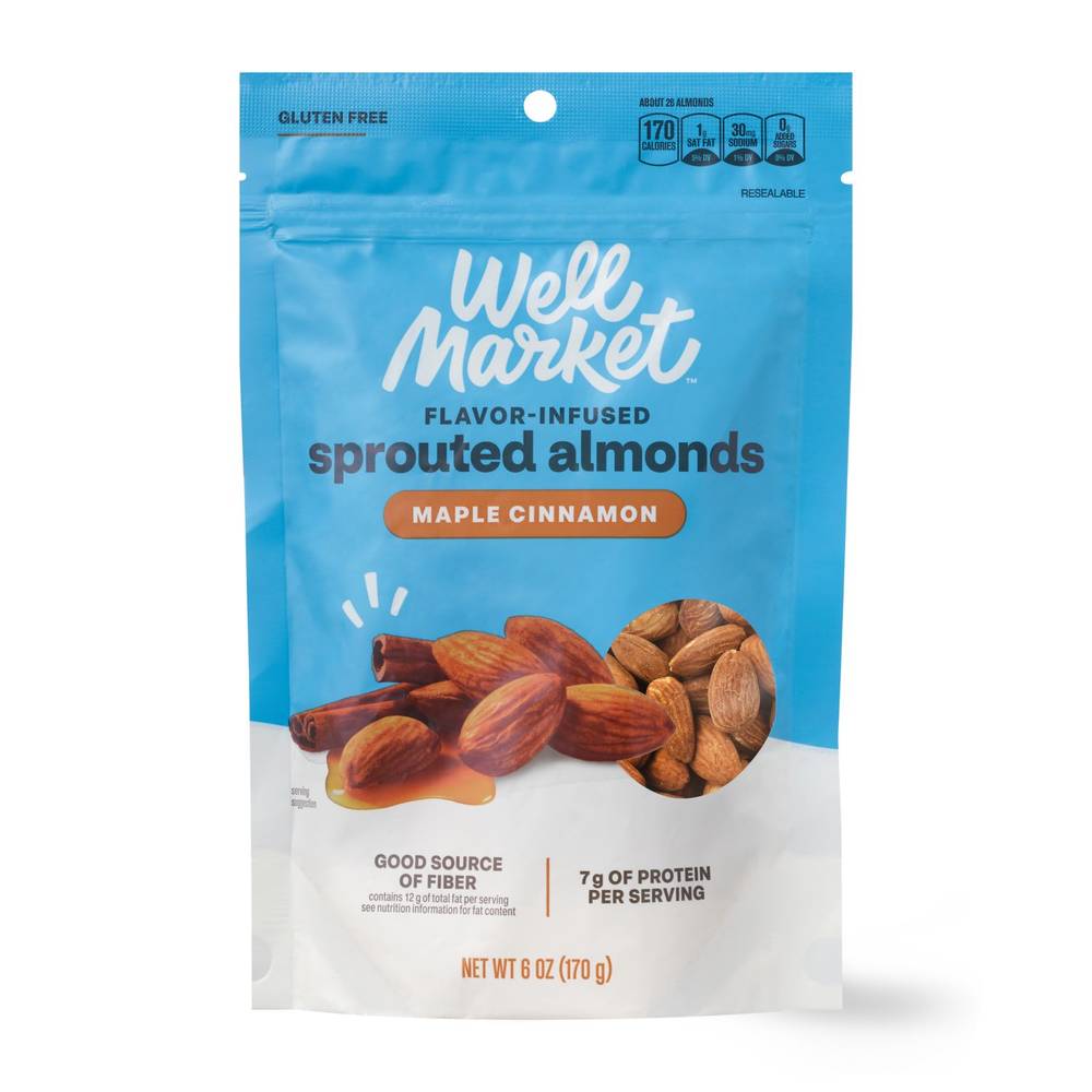 Well Market Maple Cinnamon Sprouted Almonds, 6 Oz