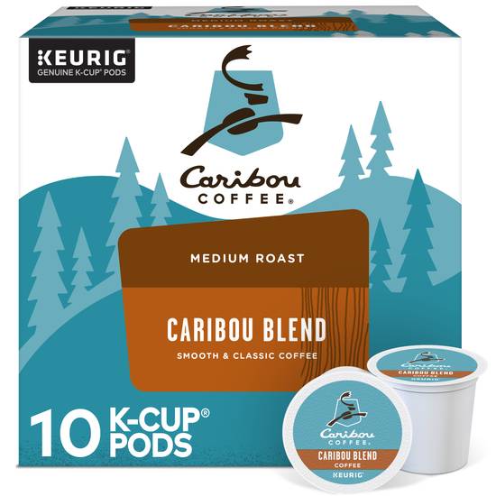 Caribou Coffee Blend Keurig K Cup Pods Medium Roast (10 pack, 0.4 oz) (caribou blend)