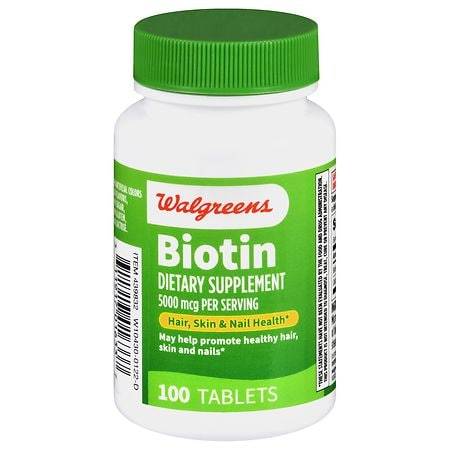 Walgreens Biotin 5000 Mcg Tablets Dietary Supplement (100 ct)