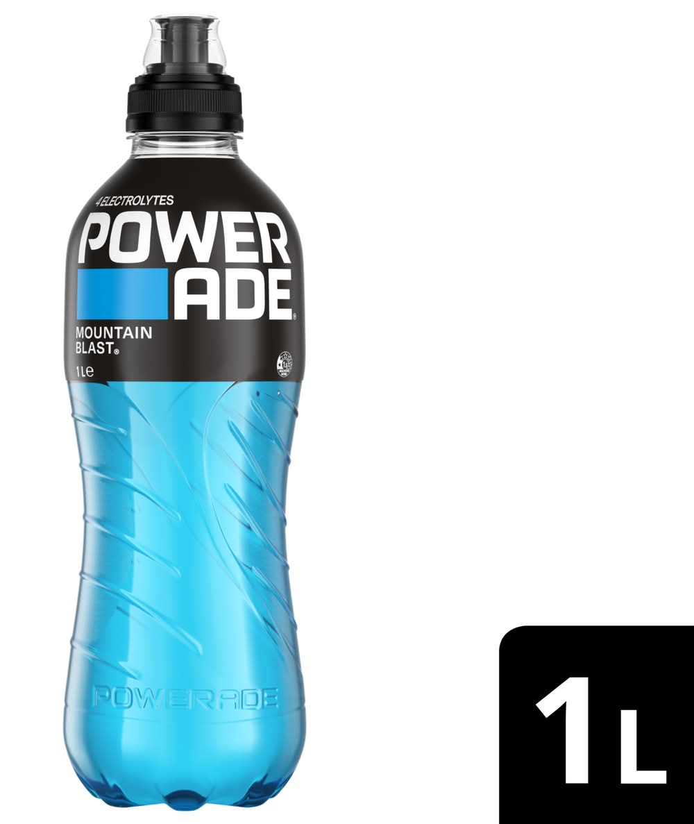 Powerade Isotonic Mountain Blast Sports Drink With Sipper Cap (1L)