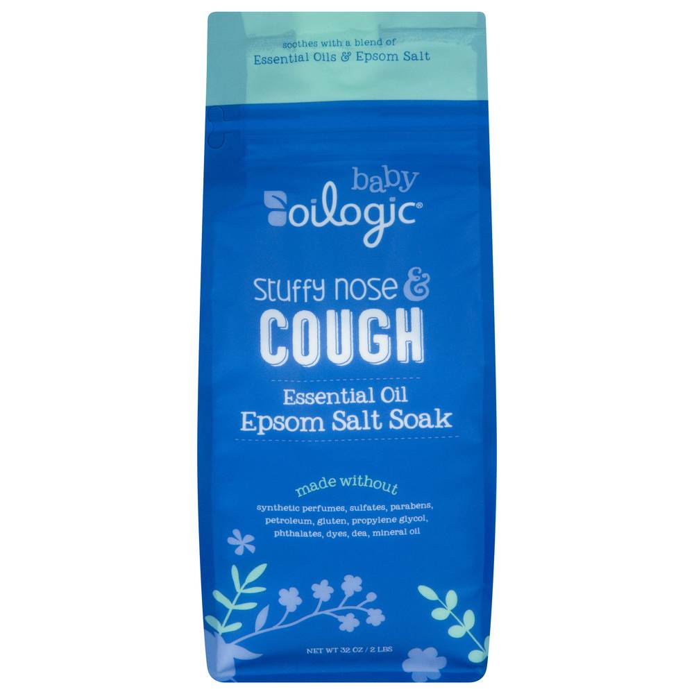 Oilogic Baby Stuffy Nose & Cough Essential Oil Epsom Salt Soak (32 oz)