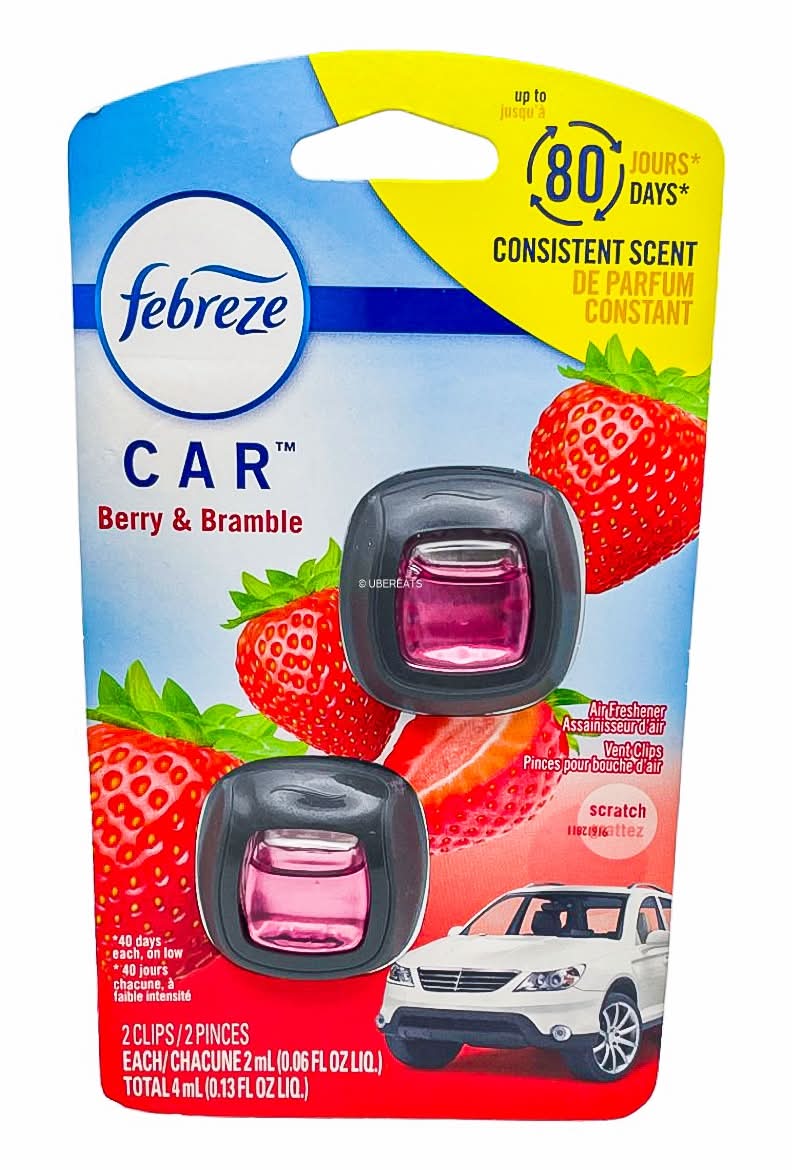 Febreze Car Air Freshener Vent Clip Berry & Bramble Scent (0.13 fl oz, 2 ct)