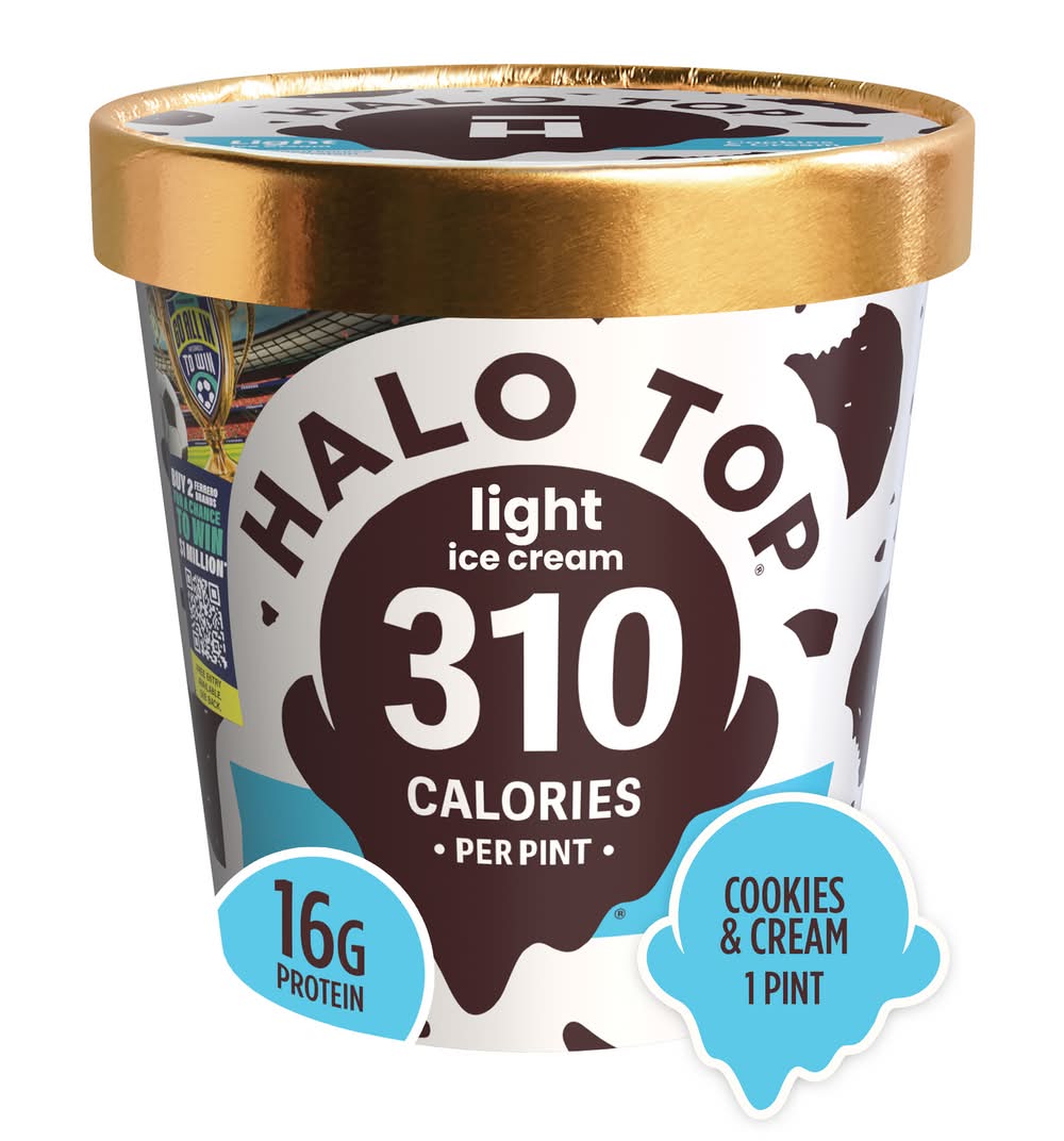 Halo Top Light Ice Cream, Cookies & Cream (1 pint)