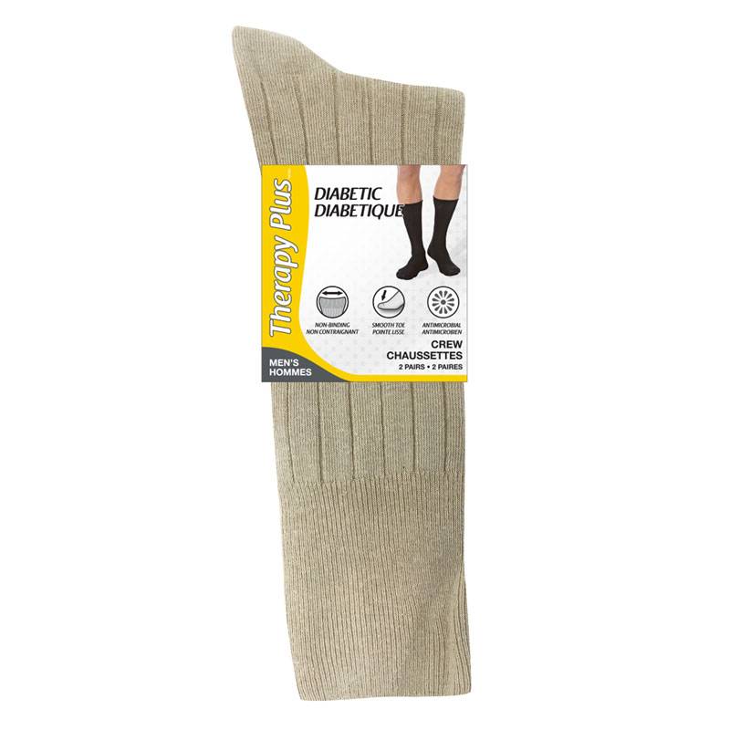 Therapy Plus Men's Diabetic Crew Socks (2 pairs)