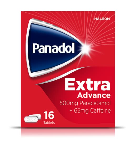 Panadol Extra Advance Painkillers 500mg Paracetamol & 65mg Caffeine Tablets (16 pack)