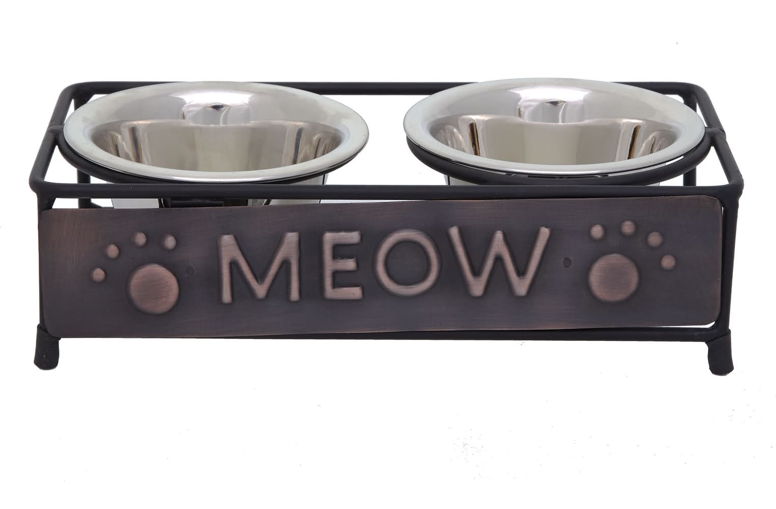 Whisker City® \"Meow\" Double Diner Cat Bowl, 0.5-cup (Color: Red, Size: .5 Cup)