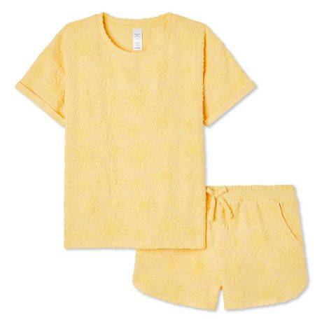 George Girls'' Boxer Cover-Up 2-Piece Set (Color: Yellow, Size: M)