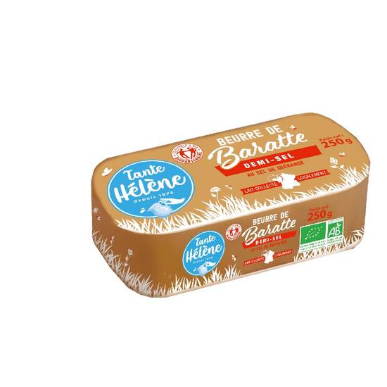 Beurre de baratte 1/2 sel 250g - TANTE HELENE - BIO