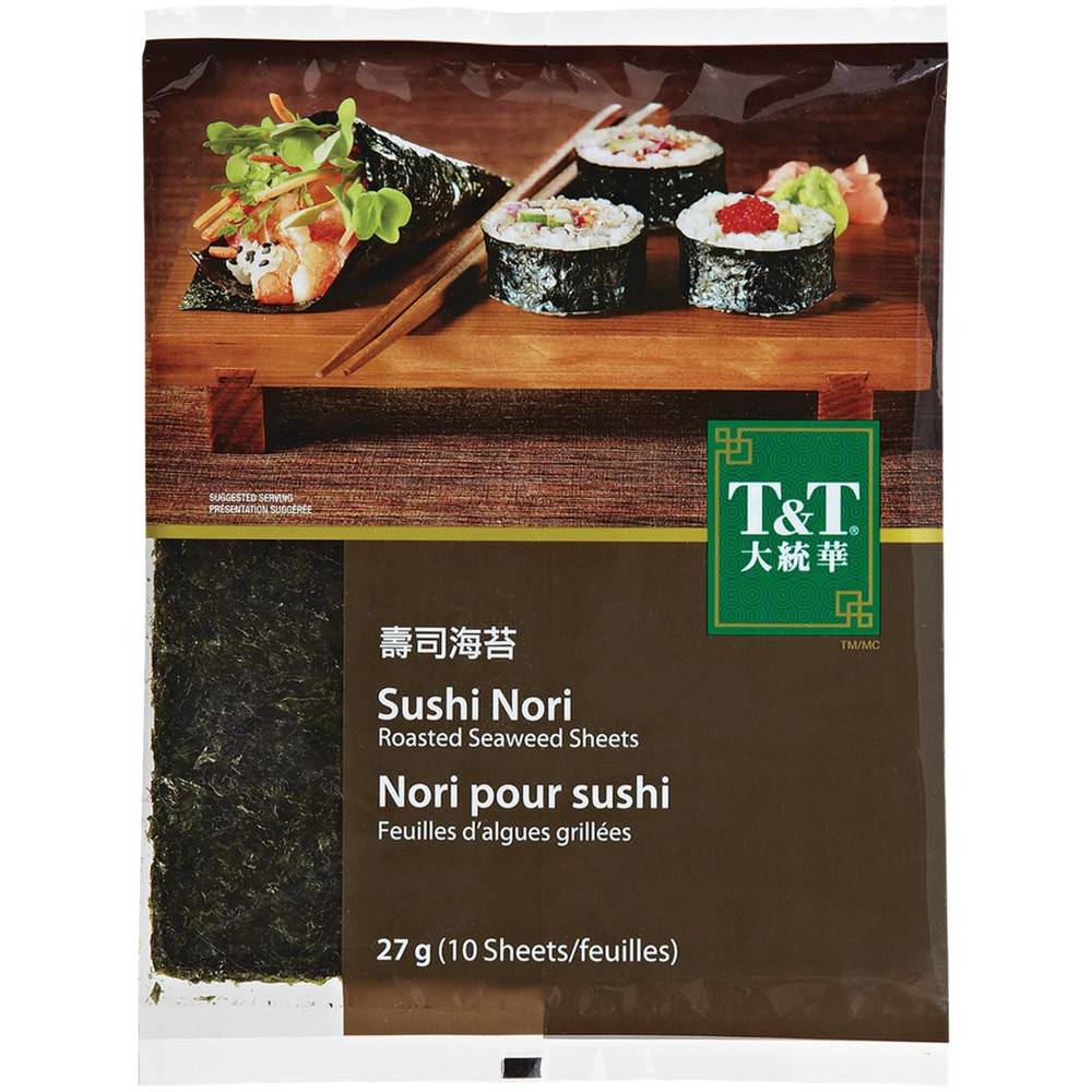 T&T Sushi Nori Roasted Seaweed Sheets (27 g)