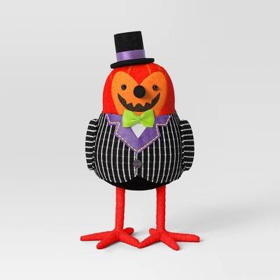 Featherly Friends™ 'Gourdon' Felt Bird Halloween Decorative Figurine - Hyde & EEK! Boutique™