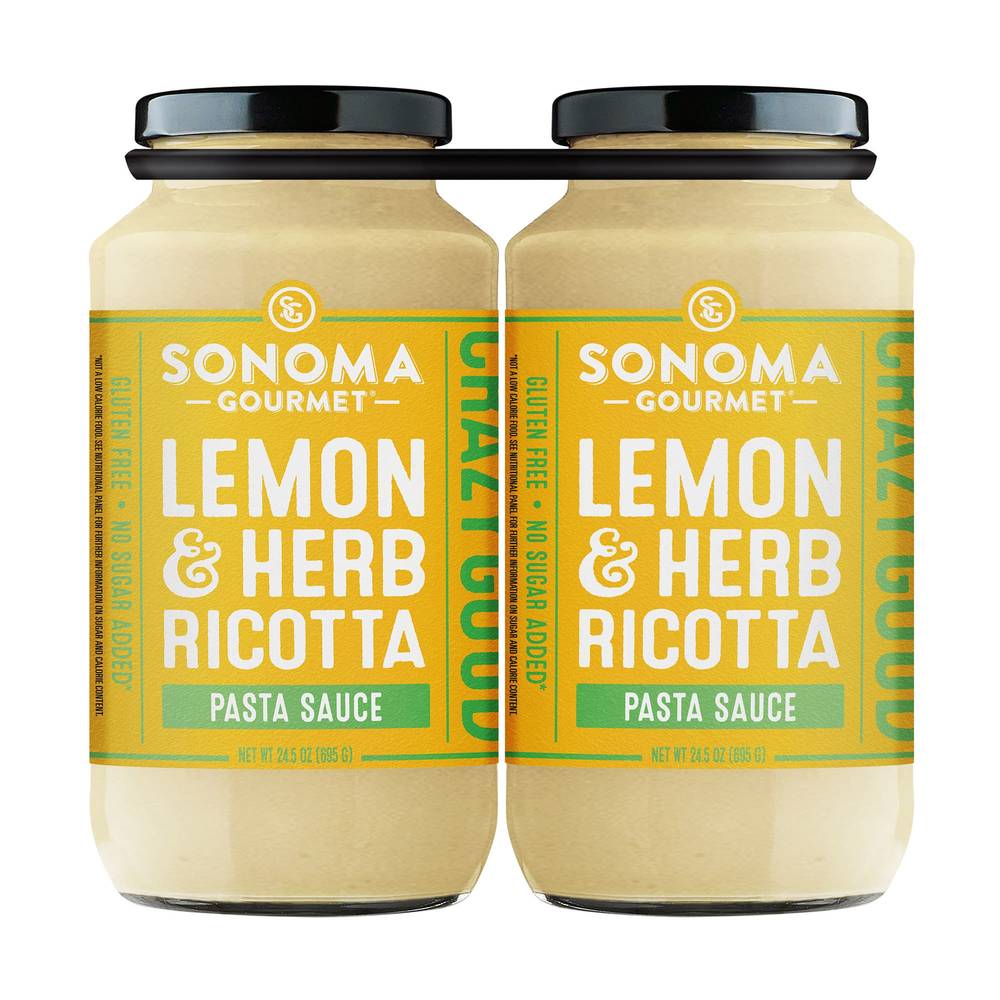 Sonoma Gourmet Lemon & Herb Ricotta Pasta Sauce, 24.5 oz, 2-count