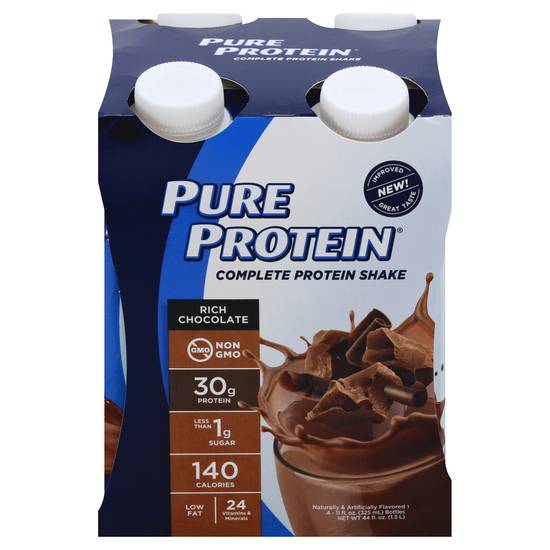 Pure Protein Complete Rich Chocolate Protein Shake (4 ct, 11 fl oz)