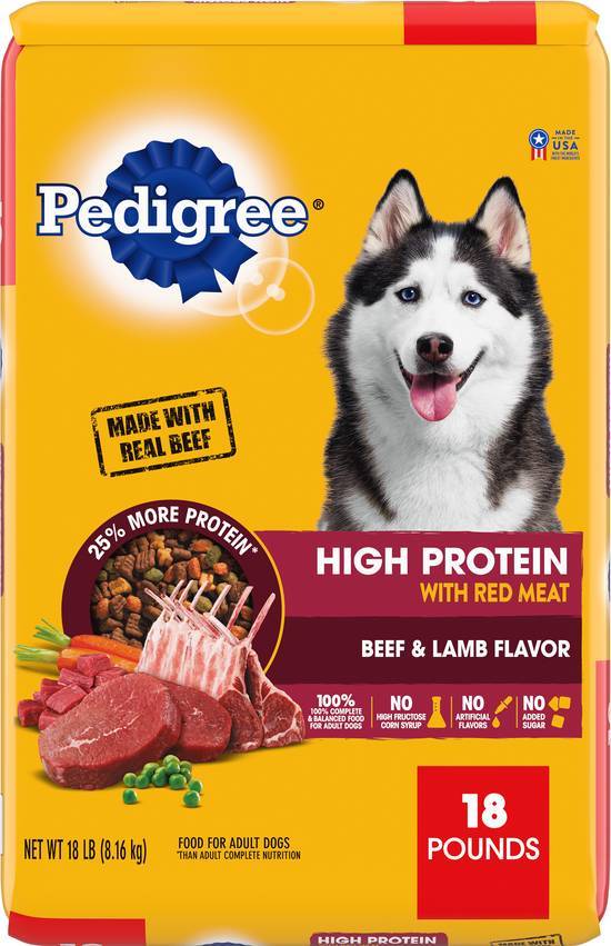 Pedigree High Protein With Red Meat Flavor Food For Dogs (beef-lamb)