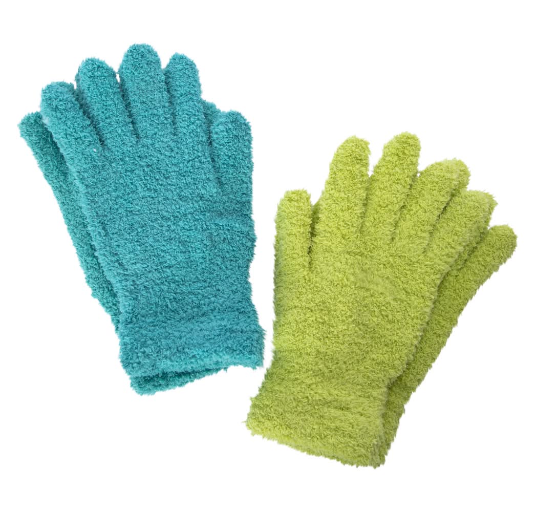 Cozy Gloves 2-Pair Set Blue/Green