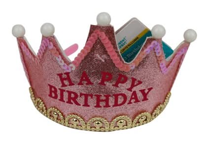 Way to Celebrate! Glittery Pink Happy Birthday Light Up Tiara Crown