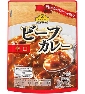 トップバリュ　ベストプライス　ビーフカレー　辛口　２００ｇ