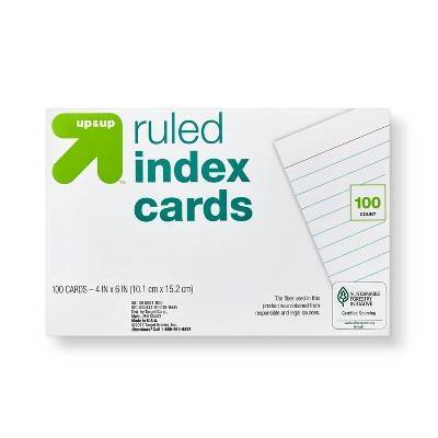 up&up Ruled Index Cards, White (100 ct)