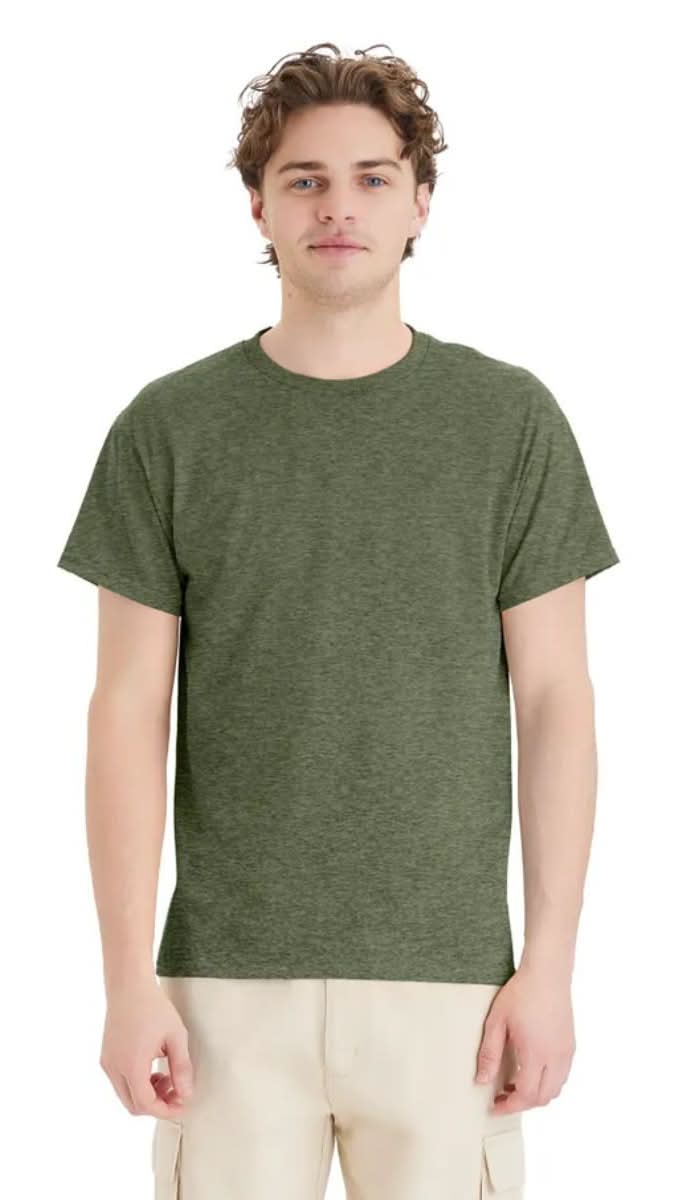 Hanes Ecosmart Short Sleeve T-Shirt, Unisex, XL, Heather Green