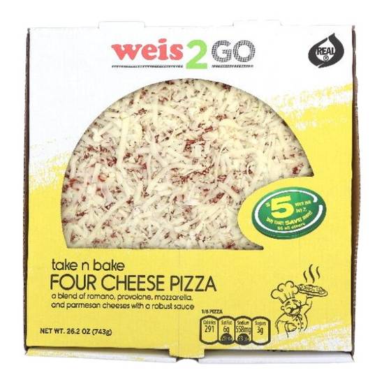 Weis2Go Take N Bake Four Cheese Pizza