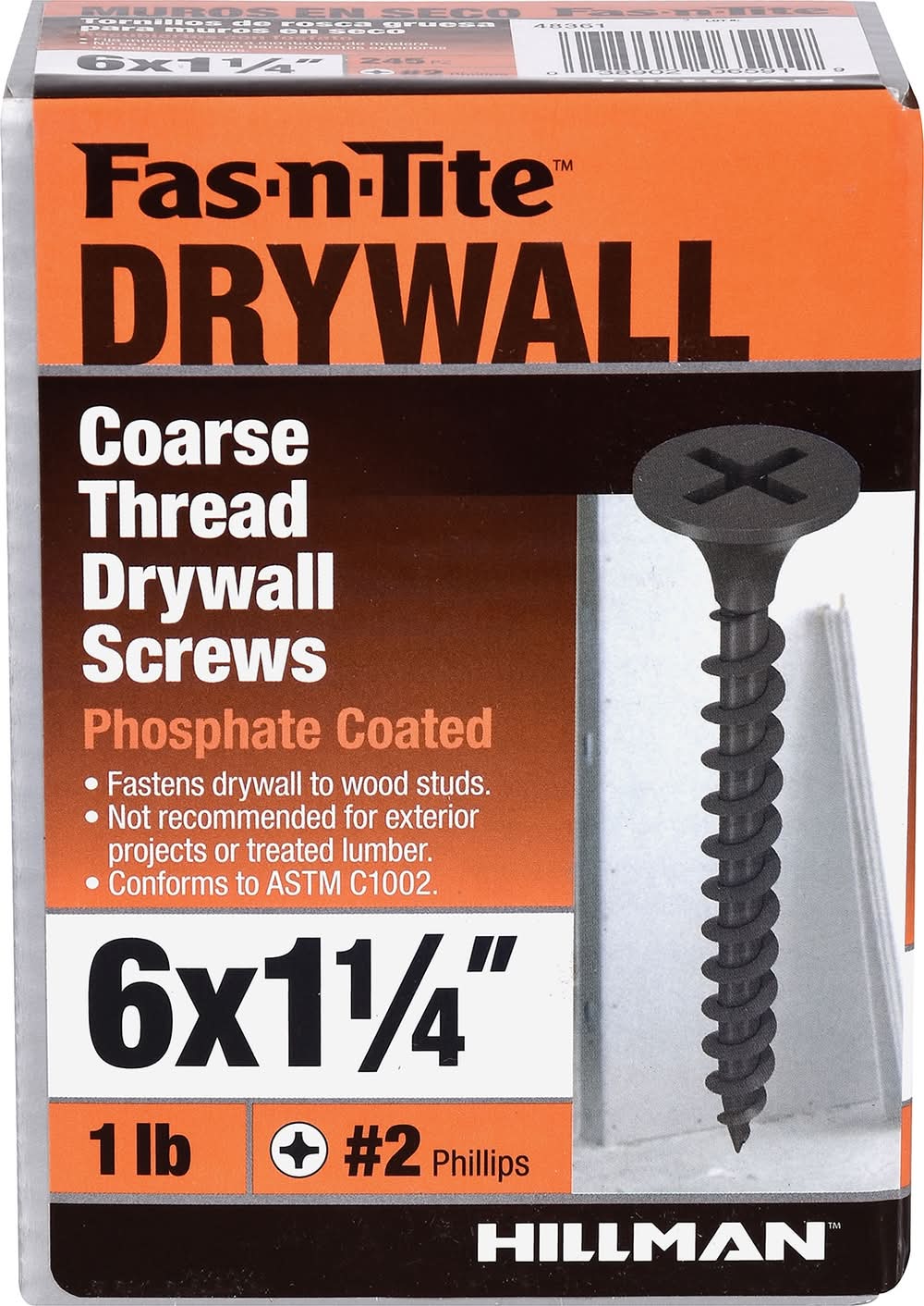 Fas-n-Tite #6 x 1-1/4-in Bugle Coarse Thread Drywall Screws 1-lb ( 245 -Pack )