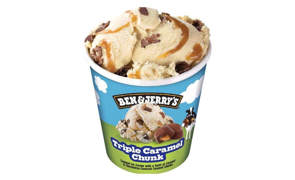 Ben & Jerry's Triple Caramel Chunk Ice Cream 458mL Tub