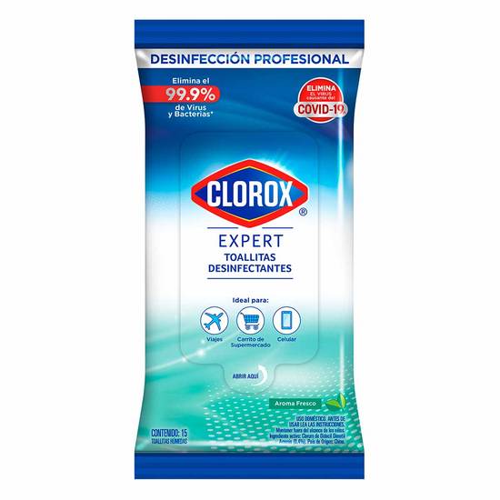 Clorox expert toallitas desinfectantes (15 un)