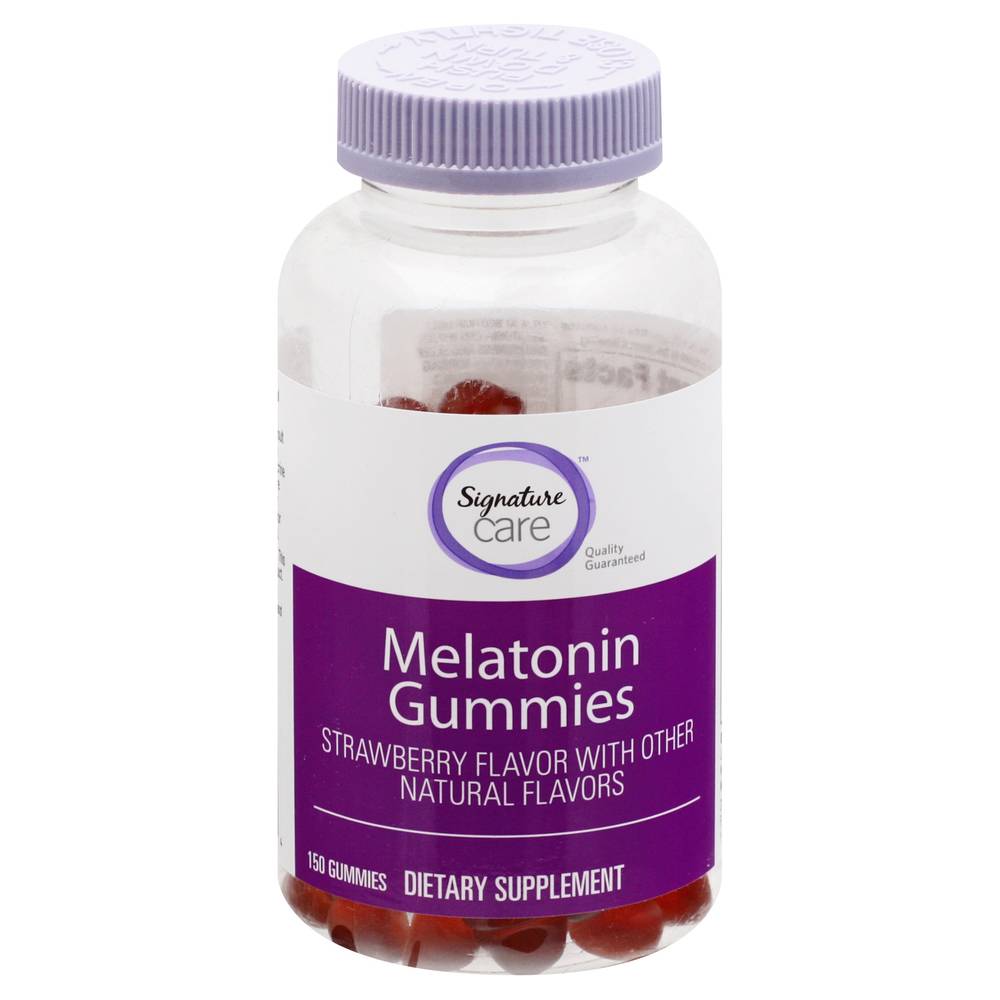 Signature Care Melatonin Strawberry Flavor Supplement Gummies