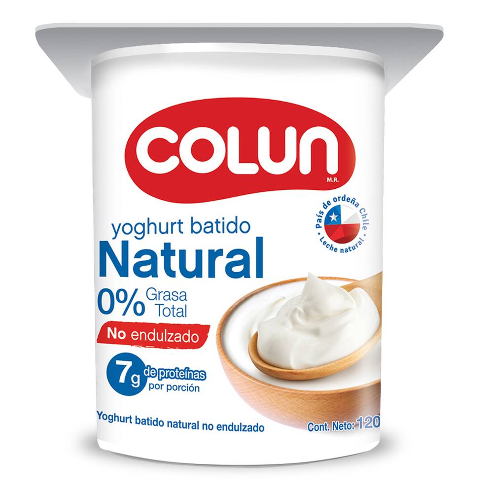 Colun · Yoghurt batido natural sin endulzar (120 g)