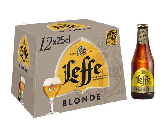Leffe - Bière blonde (12 pièces, 250 ml)