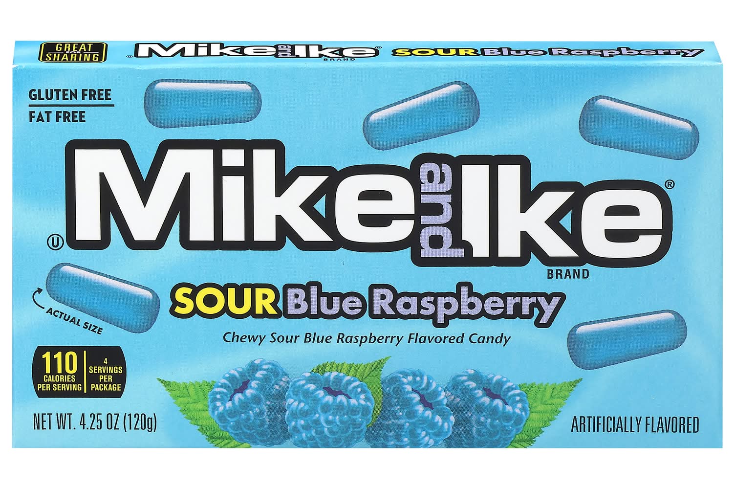 MIKE AND IKE Sour Chewy Candy, Blue Raspberry (4.25 oz)