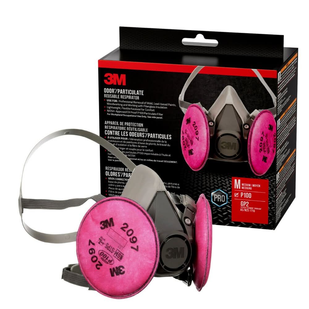 3M 6297 P100 Mold & Lead Paint Removal Reusable Respirator