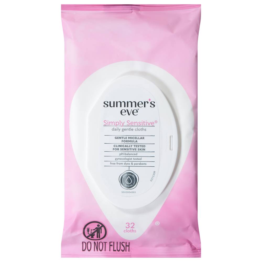 Summer's Eve 5 In 1 Simply Sensitive Cleansing Cloths (6.4 oz)