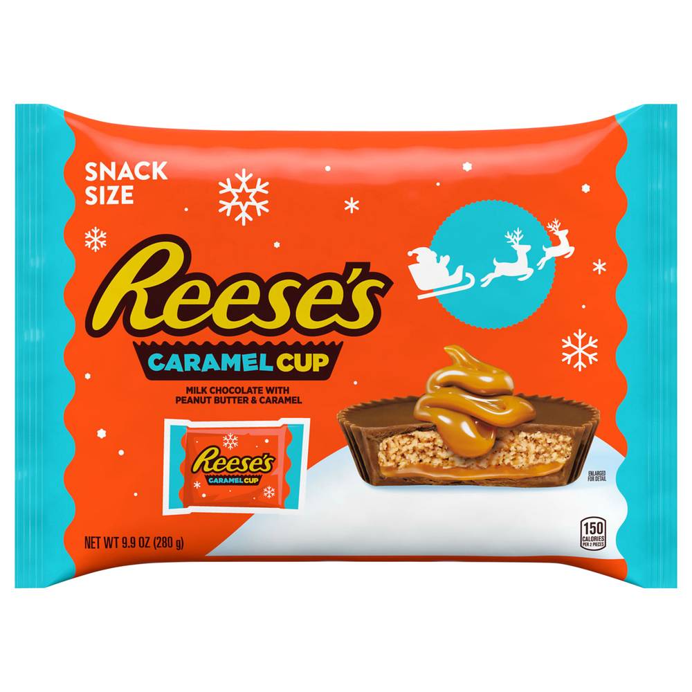 Reese's Milk Chocolate Snack Size Peanut Butter Cups, Caramel (9.9 oz)