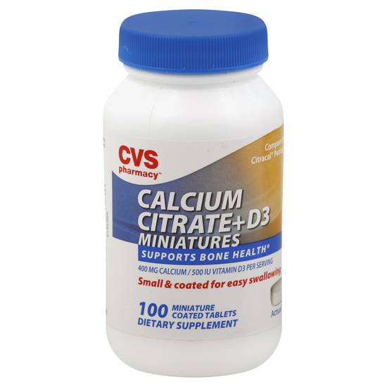 Cvs Pharmacy Calcium Citrate + D3 400 mg Miniatures Bone Health