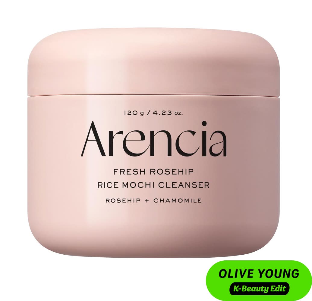 Arencia Fresh Rosehip Rice Mochi Foaming Cleanser with Pink Aloe Vera for Dry and Sensitive Skin 4.23 oz/120 mL