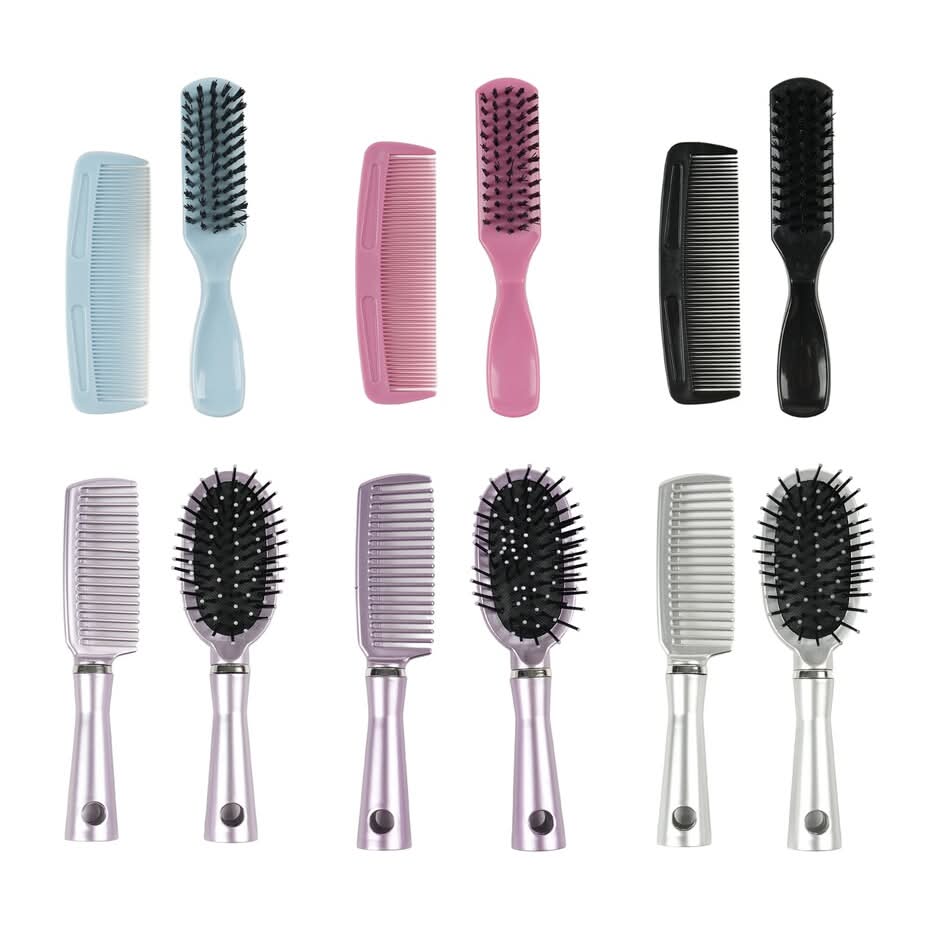 Plastic Hairbrush & Comb Styling Kit (2 ct)