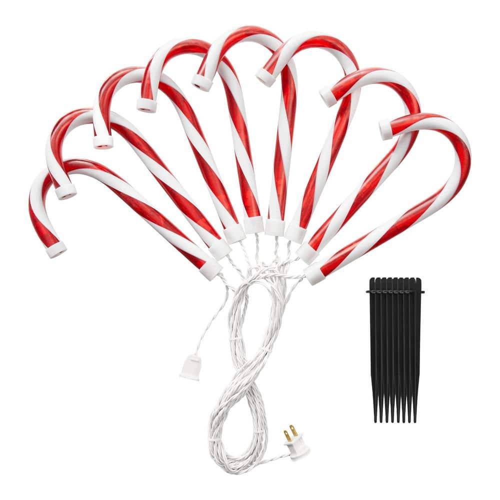 Home Accents Holiday 16.5 In. Candy Cane Led Pathway Lights (8-Pack)