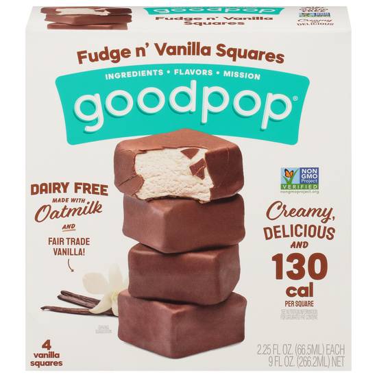 Goodpop Fudge N' Vanilla Oatmilk Squares (4 ct)