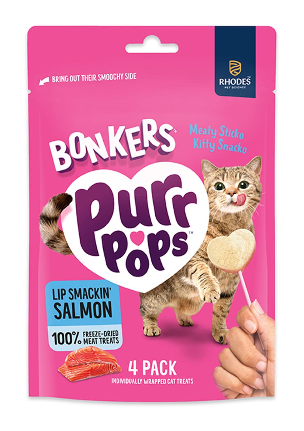Bonkers Purr Pops Lickable Cat Treats - 4 Count (Flavor: Salmon, Size: 4 Count)