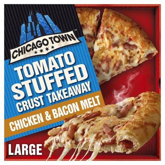 Frozen Chicago Town Tomato Stuffed Crust Takeaway Chicken & Bacon Melt Pizza 640g